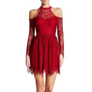 Trixxi Lace Cold Shoulder Dress